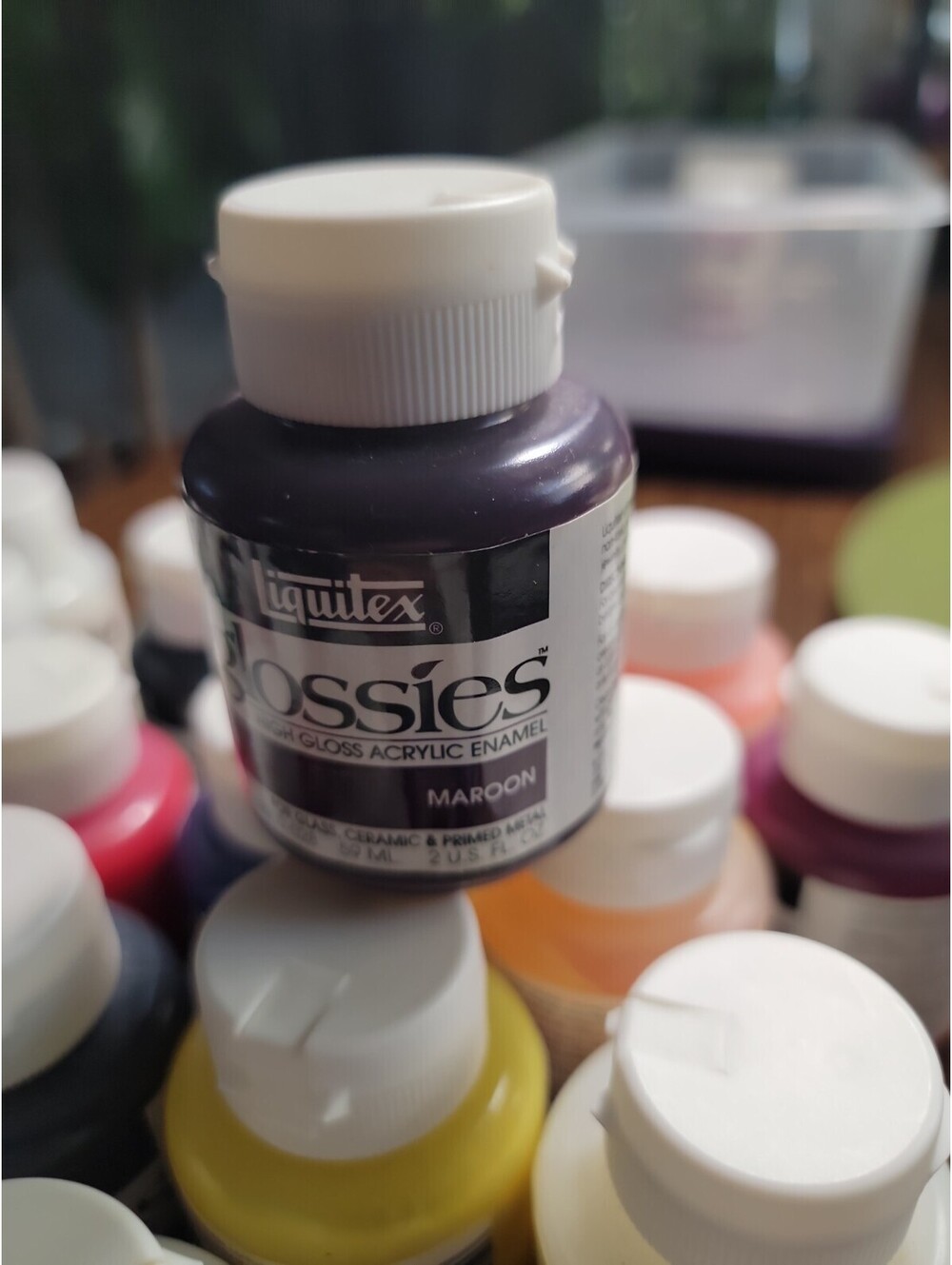 Discontinued Liquitex Maroon Glossies Paint 2-oz jar - High Gloss Enamel